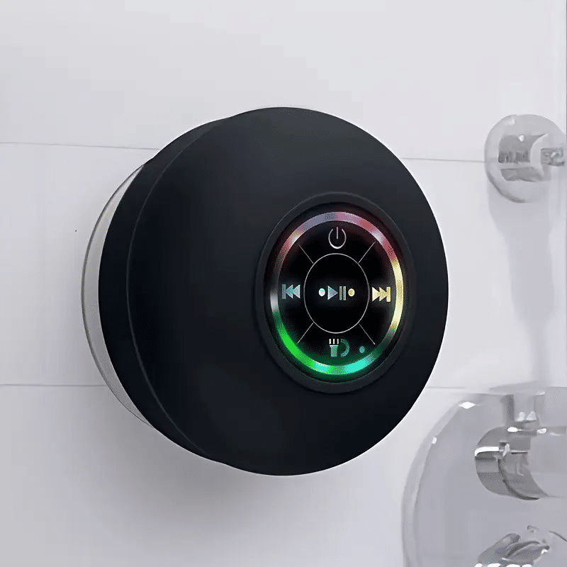 IPX4 Waterproof Mini LED Bathroom Speaker, USB Charging, 5.0 Surround Sound
