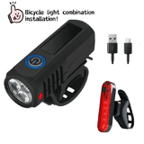 LED USB Rechargeable Bike Headlight And Taillight Set Handlebar Mount High Brightness For Night Riding