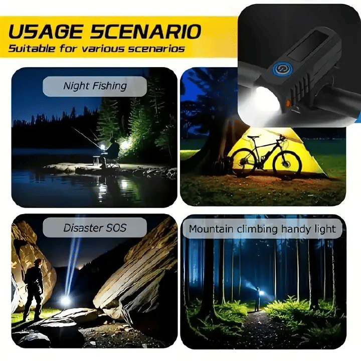 LED USB Rechargeable Bike Headlight And Taillight Set Handlebar Mount High Brightness For Night Riding