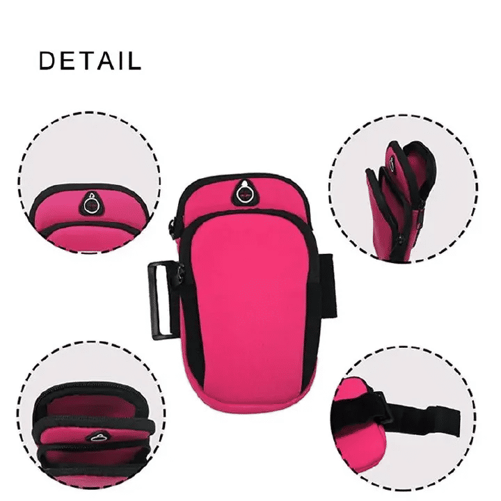 Universal 6.5'' Zippered Multi-Compartment Arm Bag for Fitness Outdoor Activities