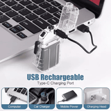 USB Plasma Arc Lighter 3 Modes Flashlight Windproof Waterproof Rechargeable for Camping