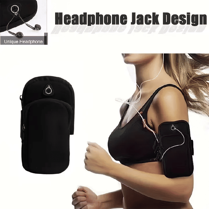 Universal 6.5'' Zippered Multi-Compartment Arm Bag for Fitness Outdoor Activities
