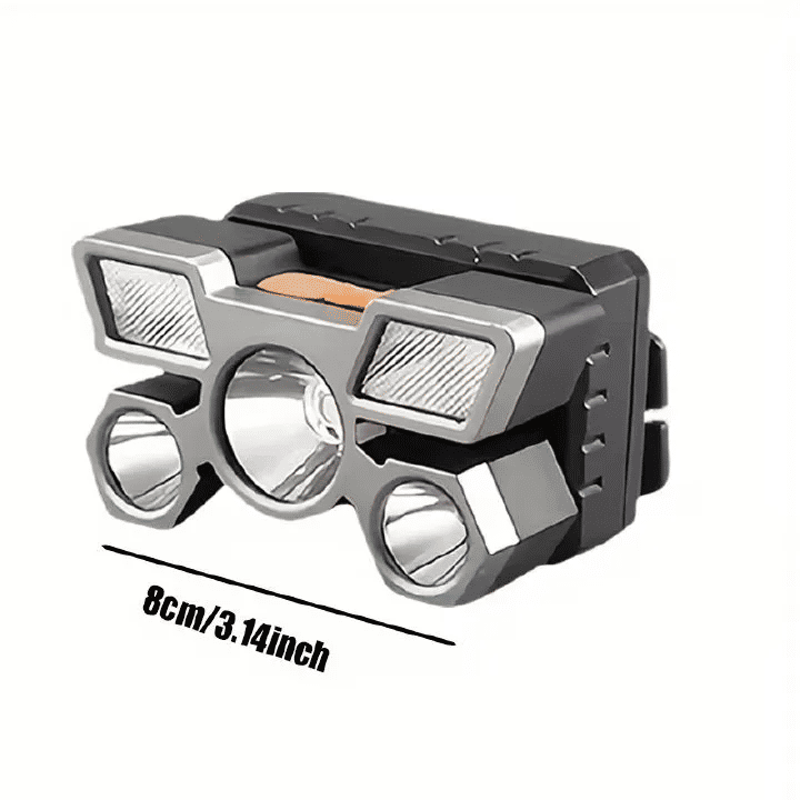 USB Rechargeable Headlamp 5 LED 4 Modes Portable Head Flashlight for Camping Blue