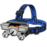 USB Rechargeable Headlamp 5 LED 4 Modes Portable Head Flashlight for Camping Blue