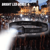 Portable LED Sensor Mini Headlamp USB Rechargeable Built-in Battery for Outdoor Camping Black