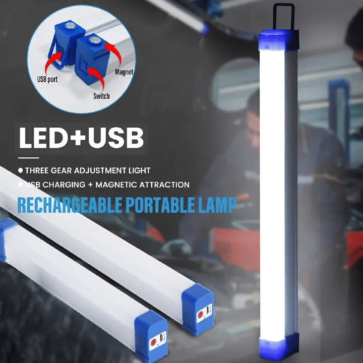32cm Compact LED Lantern Rechargeable USB Camping Emergency High Brightness Magnetic Base