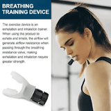 Portable Lung Breathing Exerciser Adjustable Resistance Respiratory Trainer Black