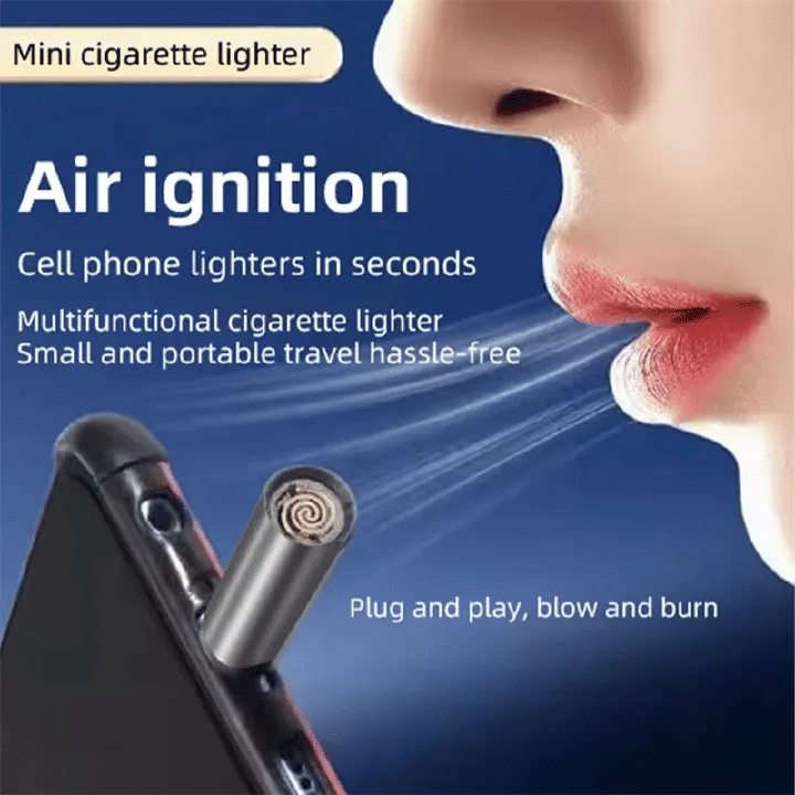 USB C Lighter 2.12in Flameless Portable Travel Accessory Black