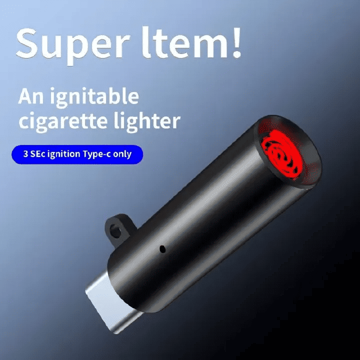 USB C Lighter 2.12in Flameless Portable Travel Accessory Black