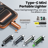 USB C Lighter 2.12in Flameless Portable Travel Accessory Black