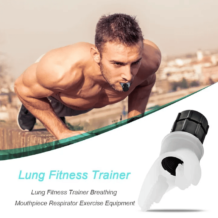 Portable Lung Breathing Exerciser Adjustable Resistance Respiratory Trainer Black