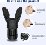 Portable Lung Breathing Exerciser Adjustable Resistance Respiratory Trainer Black
