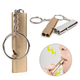 2-Piece Aluminum Alloy Emergency Whistle High-Decibel Survival Tool with Keychain Translucent