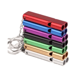 2-Piece Aluminum Alloy Emergency Whistle High-Decibel Survival Tool with Keychain Translucent