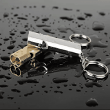 2-Piece Aluminum Alloy Emergency Whistle High-Decibel Survival Tool with Keychain Translucent