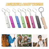 2-Piece Aluminum Alloy Emergency Whistle High-Decibel Survival Tool with Keychain Translucent