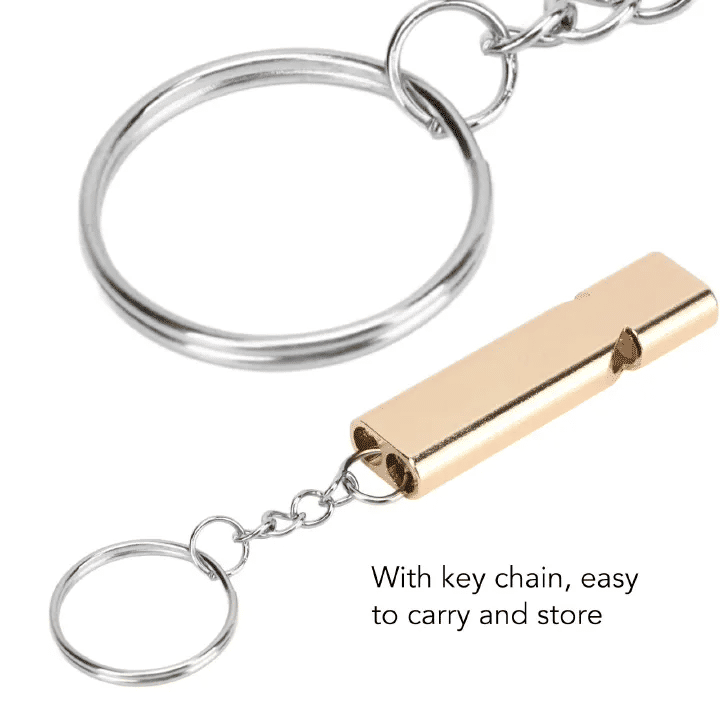2-Piece Aluminum Alloy Emergency Whistle High-Decibel Survival Tool with Keychain Translucent