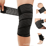 Elastic Bandage Compression Knee Support Sports Strap Protector Brace Medium Nylon Black