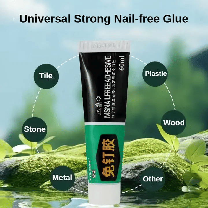 Heavy Duty Waterproof Adhesive 0.68fl oz Instant Bond No-Drill Glue for Tiles White