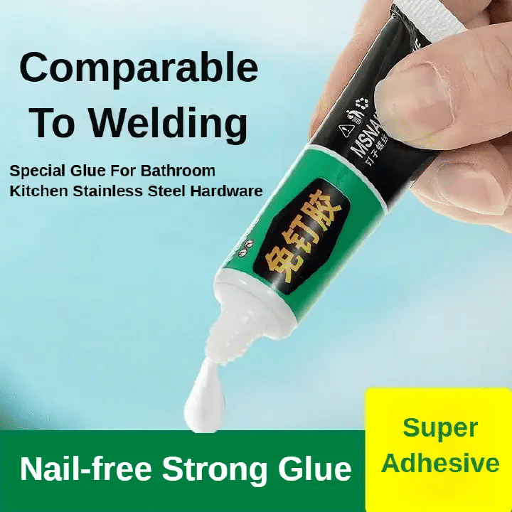 Heavy Duty Waterproof Adhesive 0.68fl oz Instant Bond No-Drill Glue for Tiles White