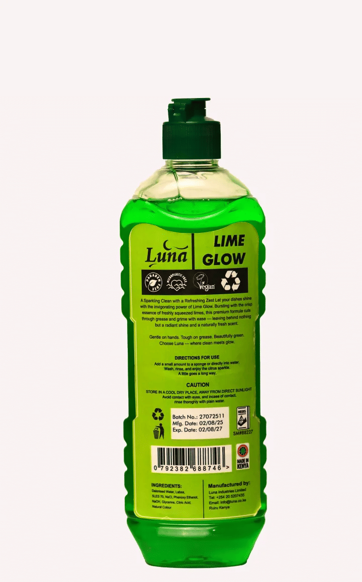 Luna Lime Glow Dish Wash 500ml Liquid Detergent Lime Fragrance Scent