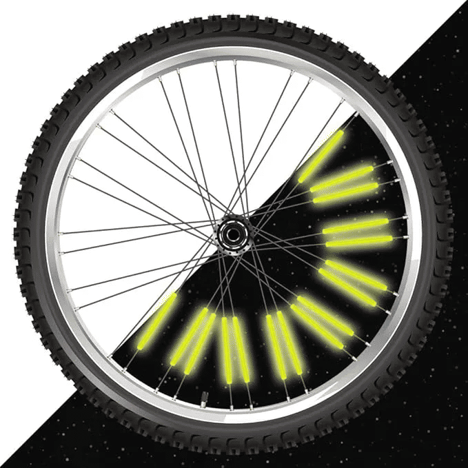 Bicycle Spoke Reflectors 12-Pack 360° Visibility Wheel Reflective Clips for Mountain Road Folding Kids Bike Wheelchair Motorcycle Safety Accessories Yellow