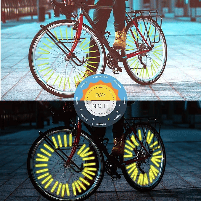 12-Piece Bicycle Spoke Reflectors 3.15in 360-Degree Visibility Safety Clips Yellow