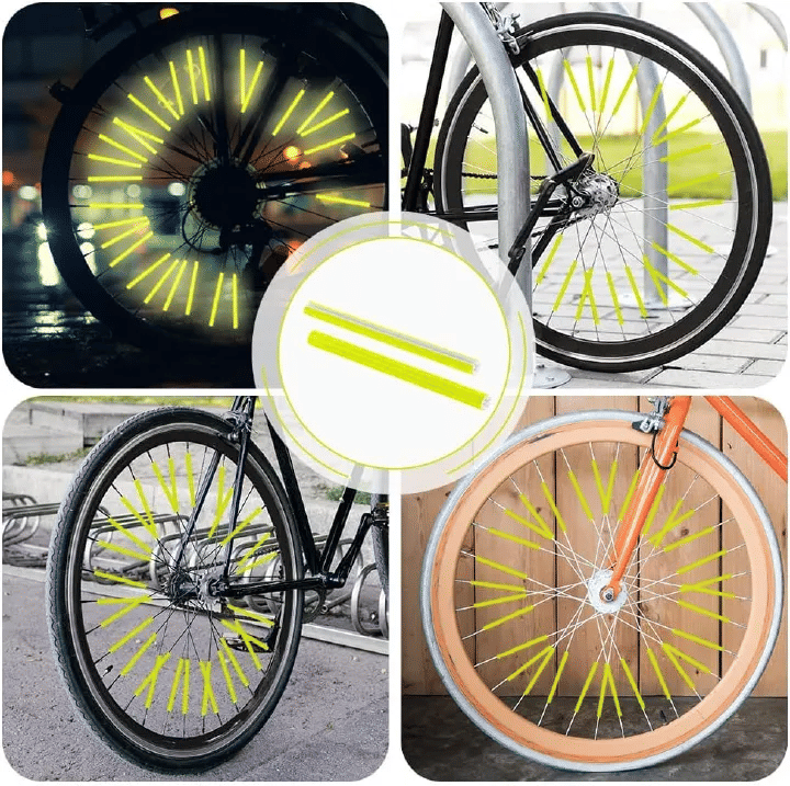 12-Piece Bicycle Spoke Reflectors 3.15in 360-Degree Visibility Safety Clips Yellow