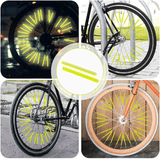 Bicycle Spoke Reflectors 12-Pack 360° Visibility Wheel Reflective Clips for Mountain Road Folding Kids Bike Wheelchair Motorcycle Safety Accessories Yellow