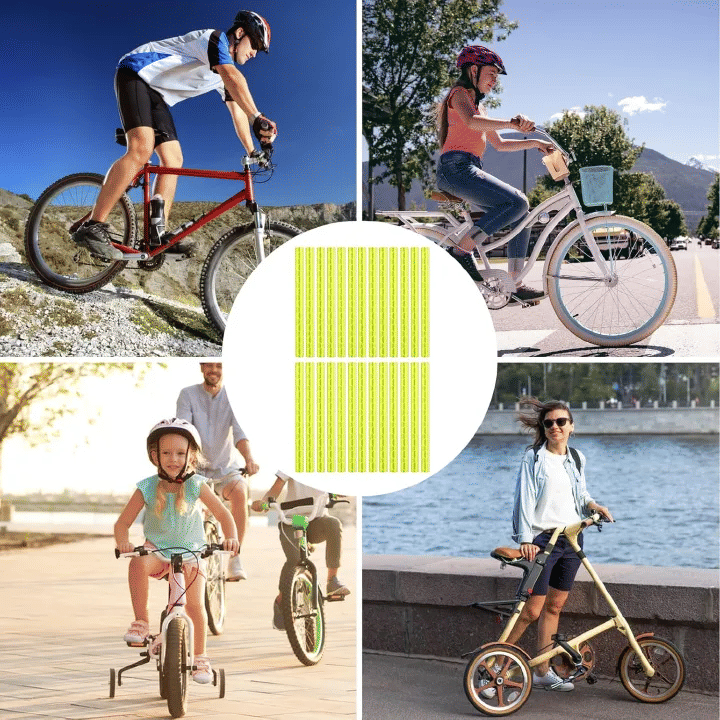 12-Piece Bicycle Spoke Reflectors 3.15in 360-Degree Visibility Safety Clips Yellow