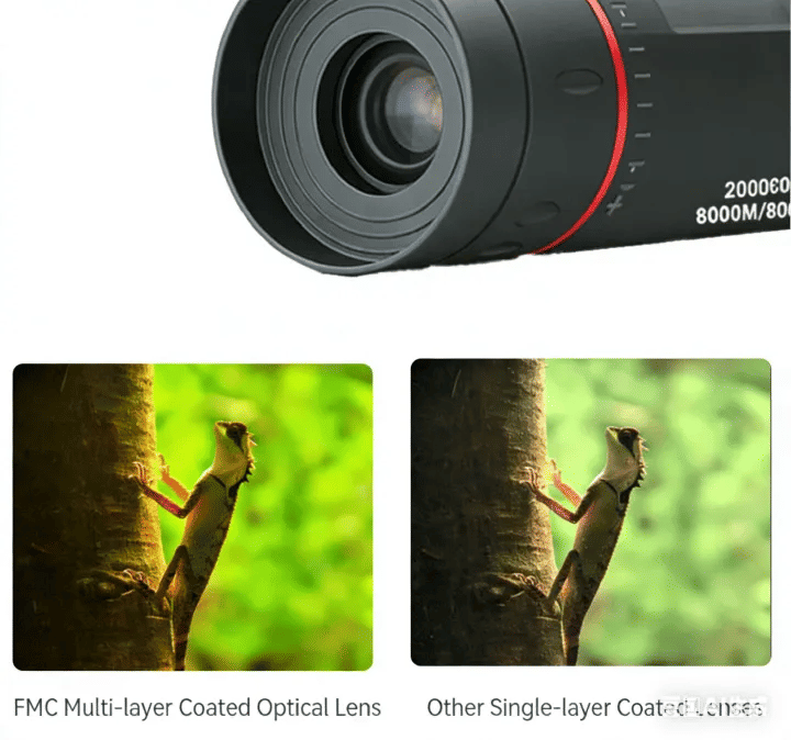10x HD Monocular Telescope 3-Piece Set Smartphone Compatible with Phone Clip & Tripod Waterproof Pocket Scope for Hunting Camping Bird Watching Travel