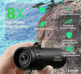 10x HD Monocular Telescope 3-Piece Set Smartphone Compatible with Phone Clip & Tripod Waterproof Pocket Scope for Hunting Camping Bird Watching Travel