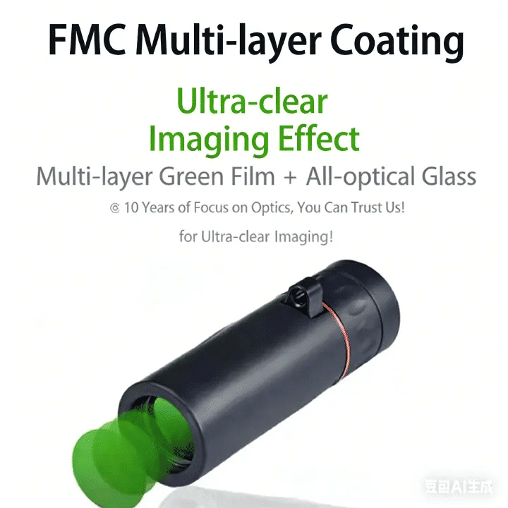 10x HD Monocular Telescope 3-Piece Set Smartphone Compatible with Phone Clip & Tripod Waterproof Pocket Scope for Hunting Camping Bird Watching Travel