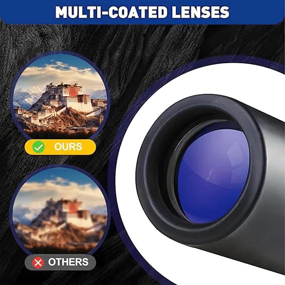 10x HD Monocular Telescope 3-Piece Set Smartphone Compatible with Phone Clip & Tripod Waterproof Pocket Scope for Hunting Camping Bird Watching Travel