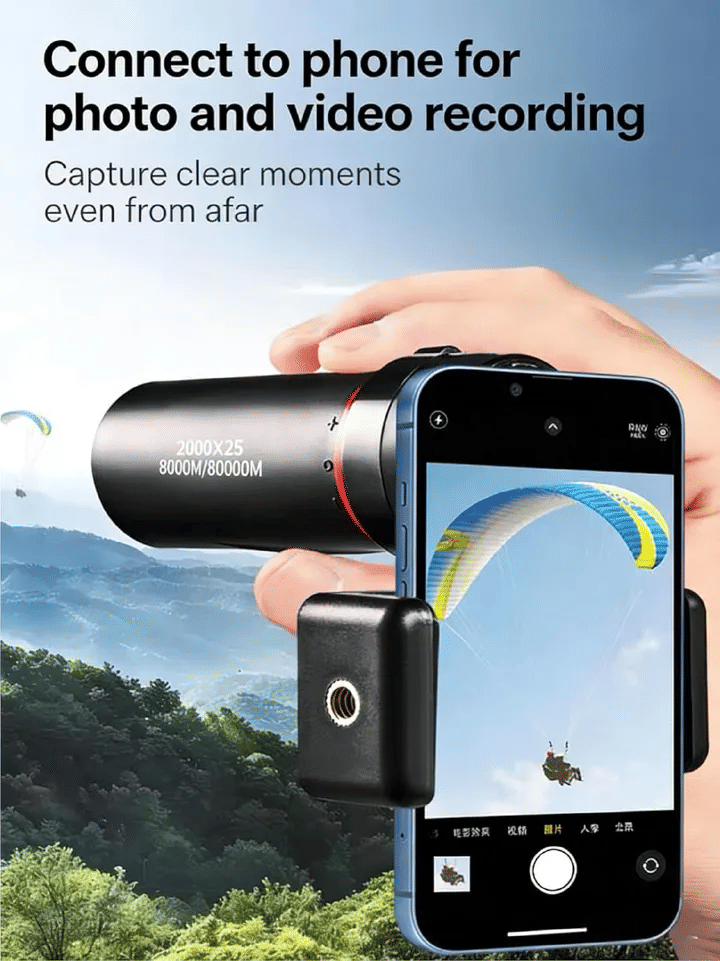 10x HD Monocular Telescope 3-Piece Set Smartphone Compatible with Phone Clip & Tripod Waterproof Pocket Scope for Hunting Camping Bird Watching Travel