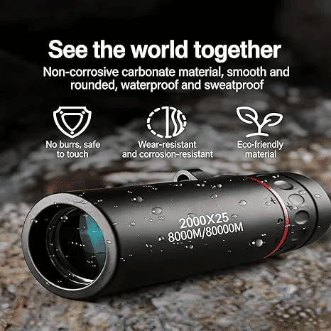 10x HD Monocular Telescope 3-Piece Set Smartphone Compatible with Phone Clip & Tripod Waterproof Pocket Scope for Hunting Camping Bird Watching Travel