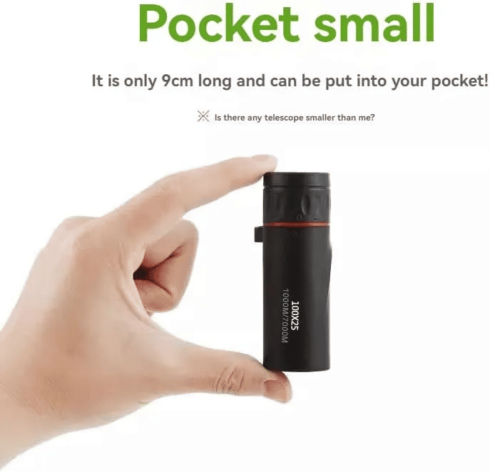10x HD Monocular Telescope 3-Piece Set Smartphone Compatible with Phone Clip & Tripod Waterproof Pocket Scope for Hunting Camping Bird Watching Travel