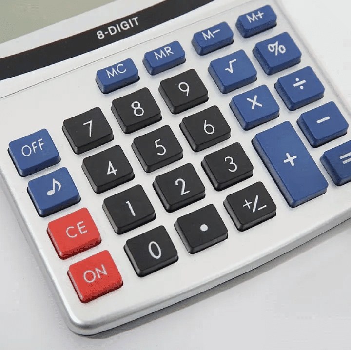 LCD Basic Calculator Solar Powered Extra Large Font Display Business Office