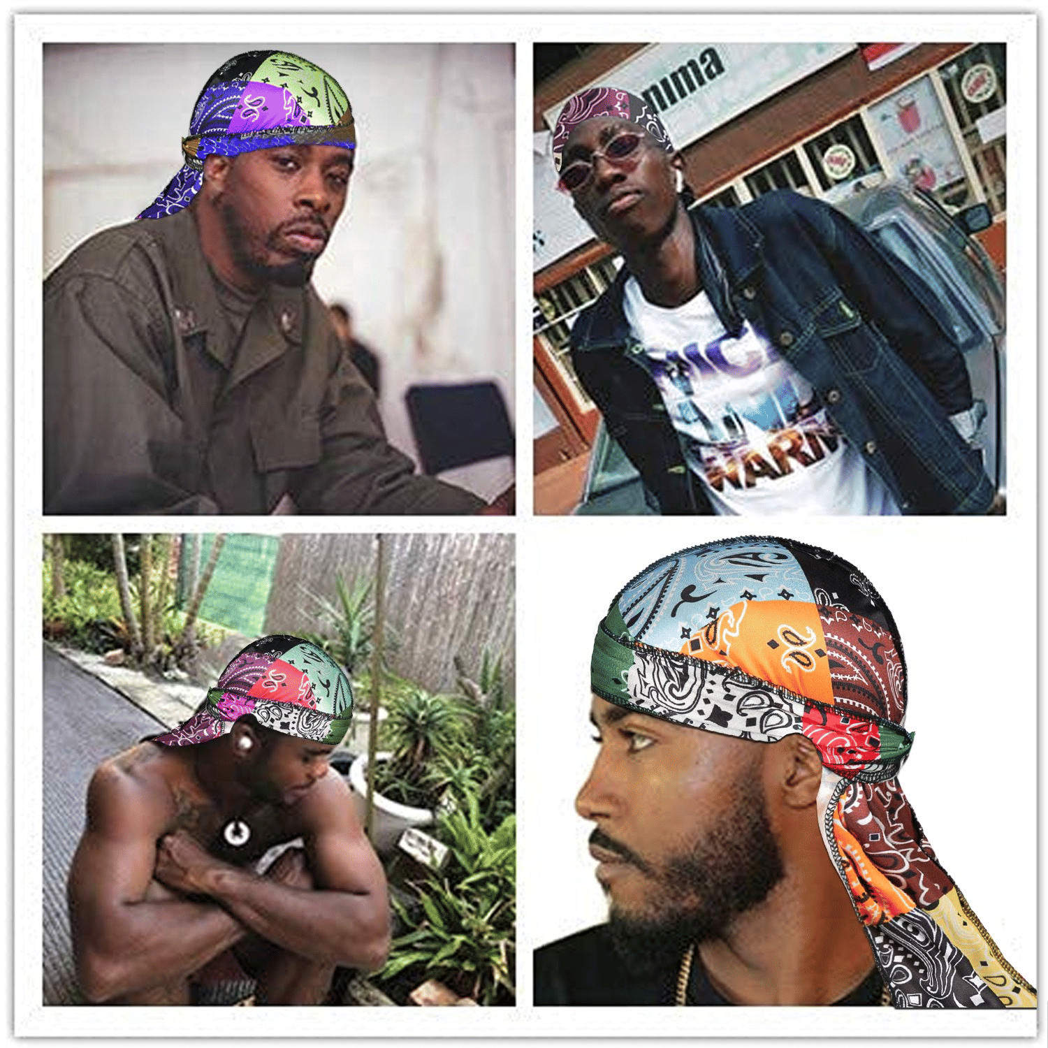 Premium 3-Piece Silky Durag Set: Long Tail Headwrap for Perfect 360 Waves