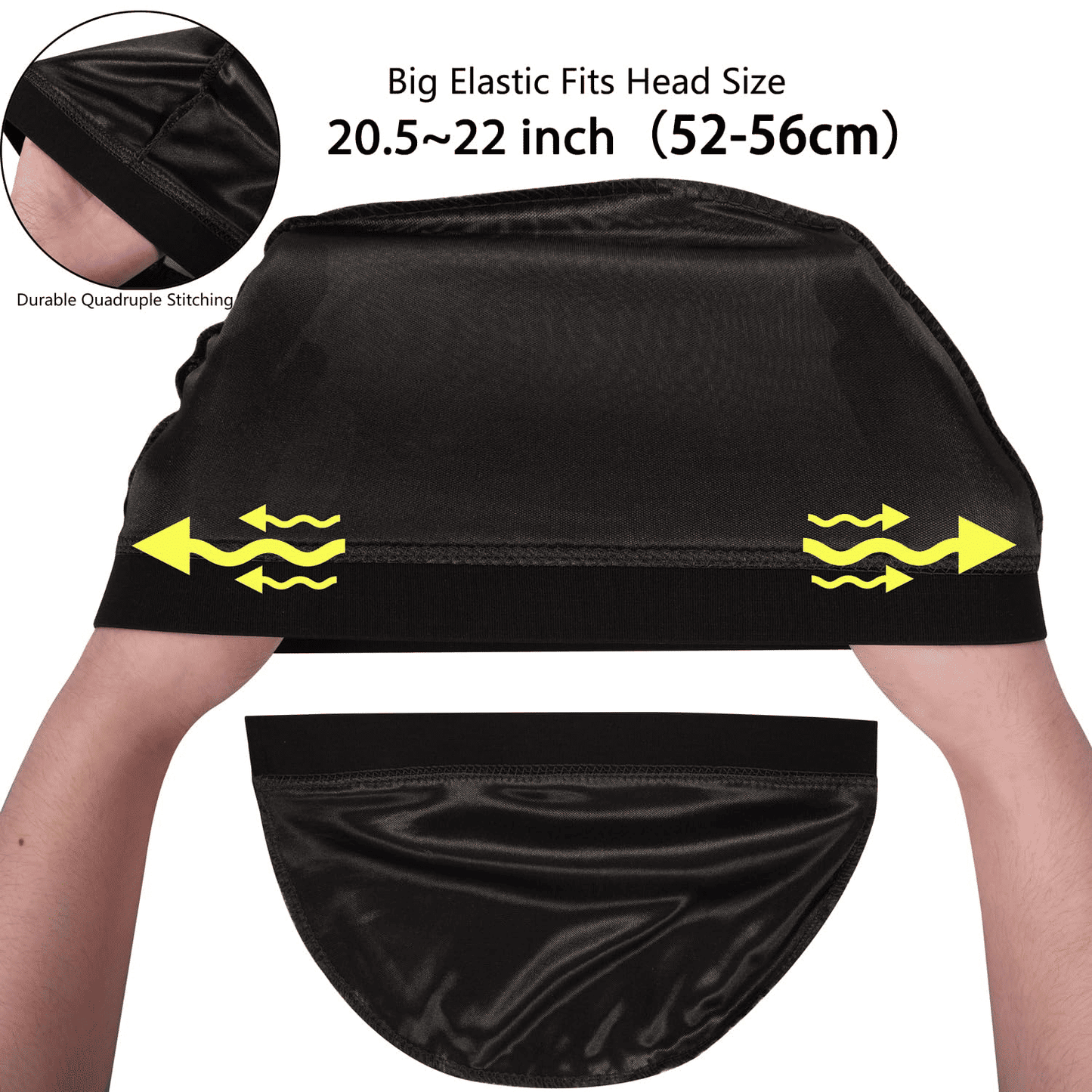 Premium 3-Piece Silky Durag Set: Long Tail Headwrap for Perfect 360 Waves