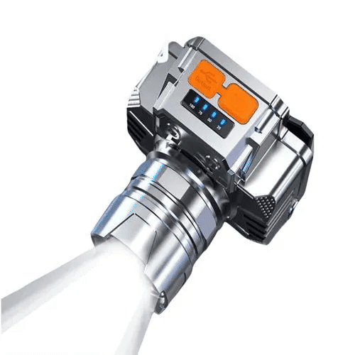 LED Headlight Strong Light USB Charging Mining Lamp for Outdoor Fishing Silver