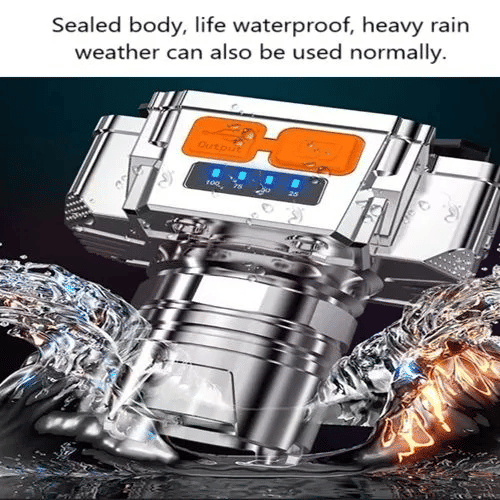 LED Headlight Strong Light USB Charging Mining Lamp for Outdoor Fishing Silver