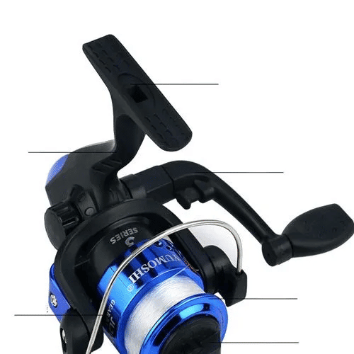 Spinning Wheel Fishing Reel 200 Fold Electroplated Sea Rod Handwheel Blue