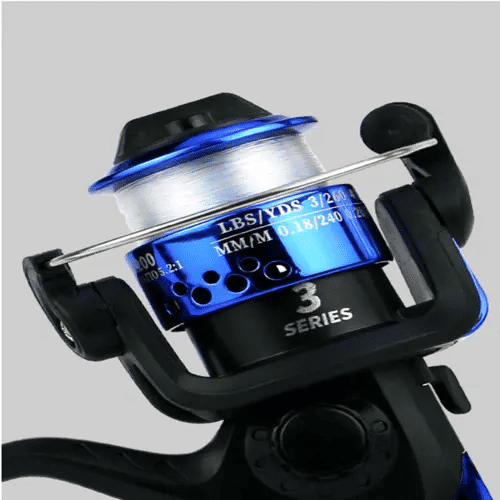Spinning Wheel Fishing Reel 200 Fold Electroplated Sea Rod Handwheel Blue