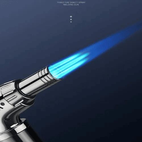 Refillable Metal High Temperature Three Flame Direct Spray Gun Welding Torch Windproof Lighter