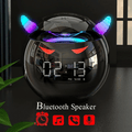 Wireless Bluetooth Speaker, LED Digital Alarm Clock, Music Player, Round Design