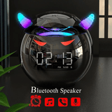 Wireless Bluetooth Speaker, LED Digital Alarm Clock, Music Player, Round Design