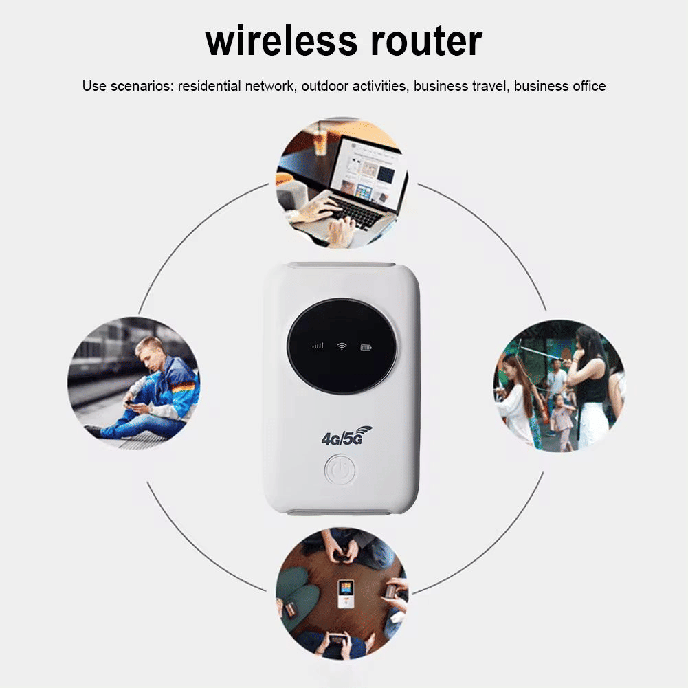 Portable 4G LTE MIFI Hotspot Router, 3200mAh Battery, 150Mbps, 10 Users