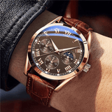 Men's 5-Piece Quartz Watch and Bracelet Set with Calendar Function