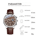 Men's 5-Piece Quartz Watch and Bracelet Set with Calendar Function